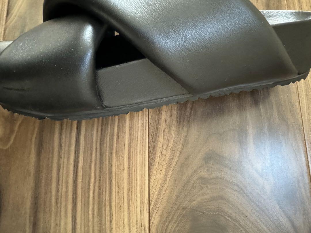 最高 美品 JIL ジルサンダー 38 サンダル クロス SANDER 靴