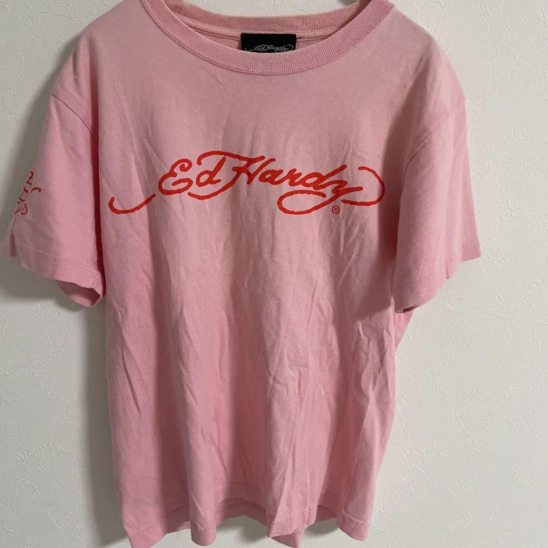 「高評価！」注目のレビュ エドハーディー スカル ラブキル ピンクTシャツ - メルカリ トップス