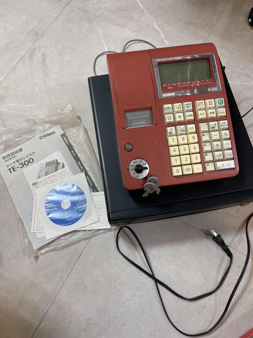 CASIO TE-300 レジスター キャッシュドロワーセット 黒赤