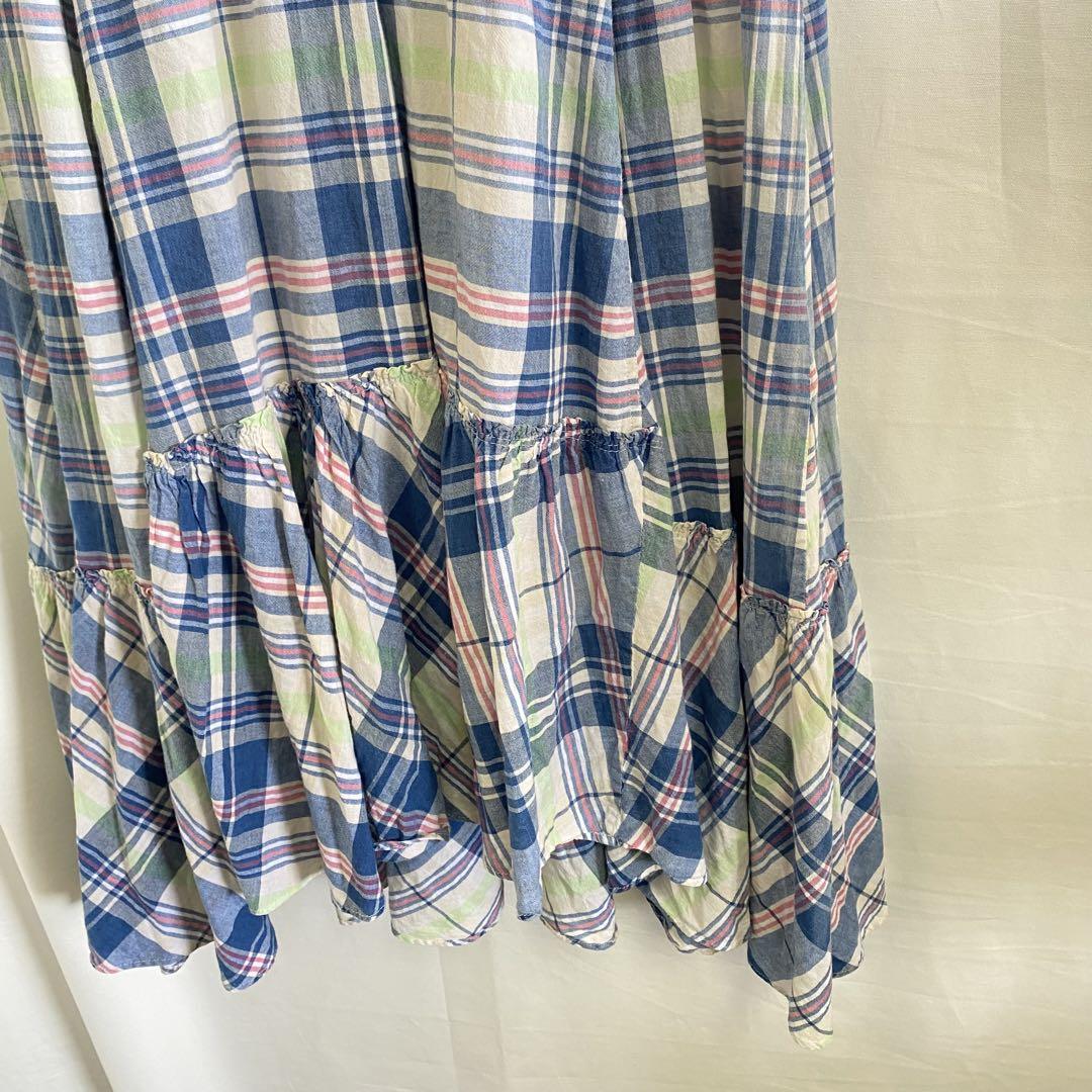 Ralph Lauren マドラスチェックロングワンピース - メルカリ