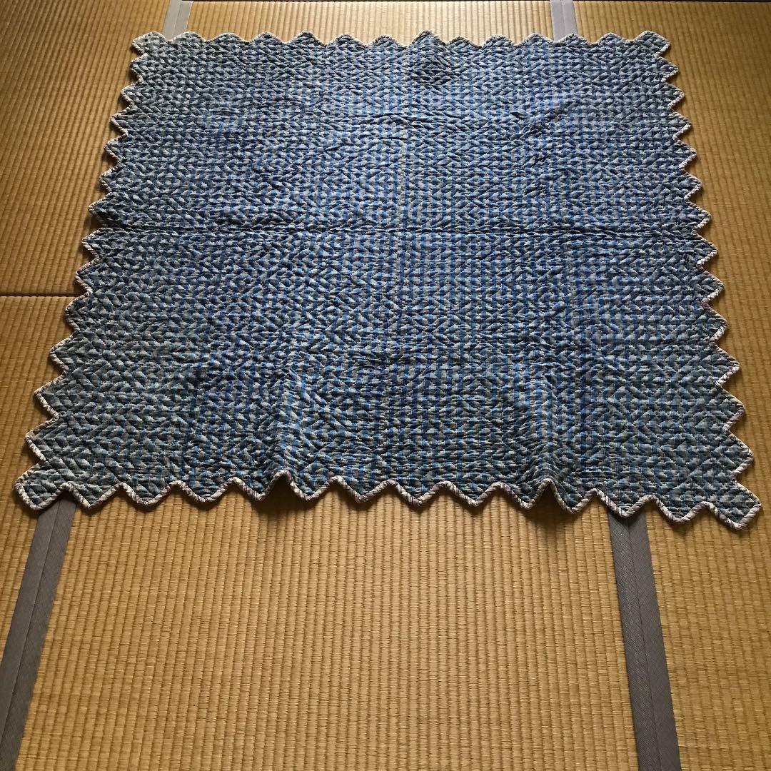 古布　キルト　マルチカバー　ラグ　藍染め　パッチワーク