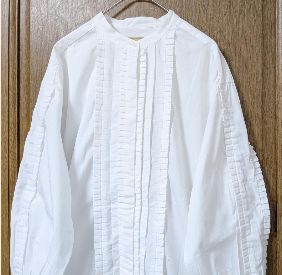 良品 THOMAS MASON フリル バンドカラー シャツ 36サイズ