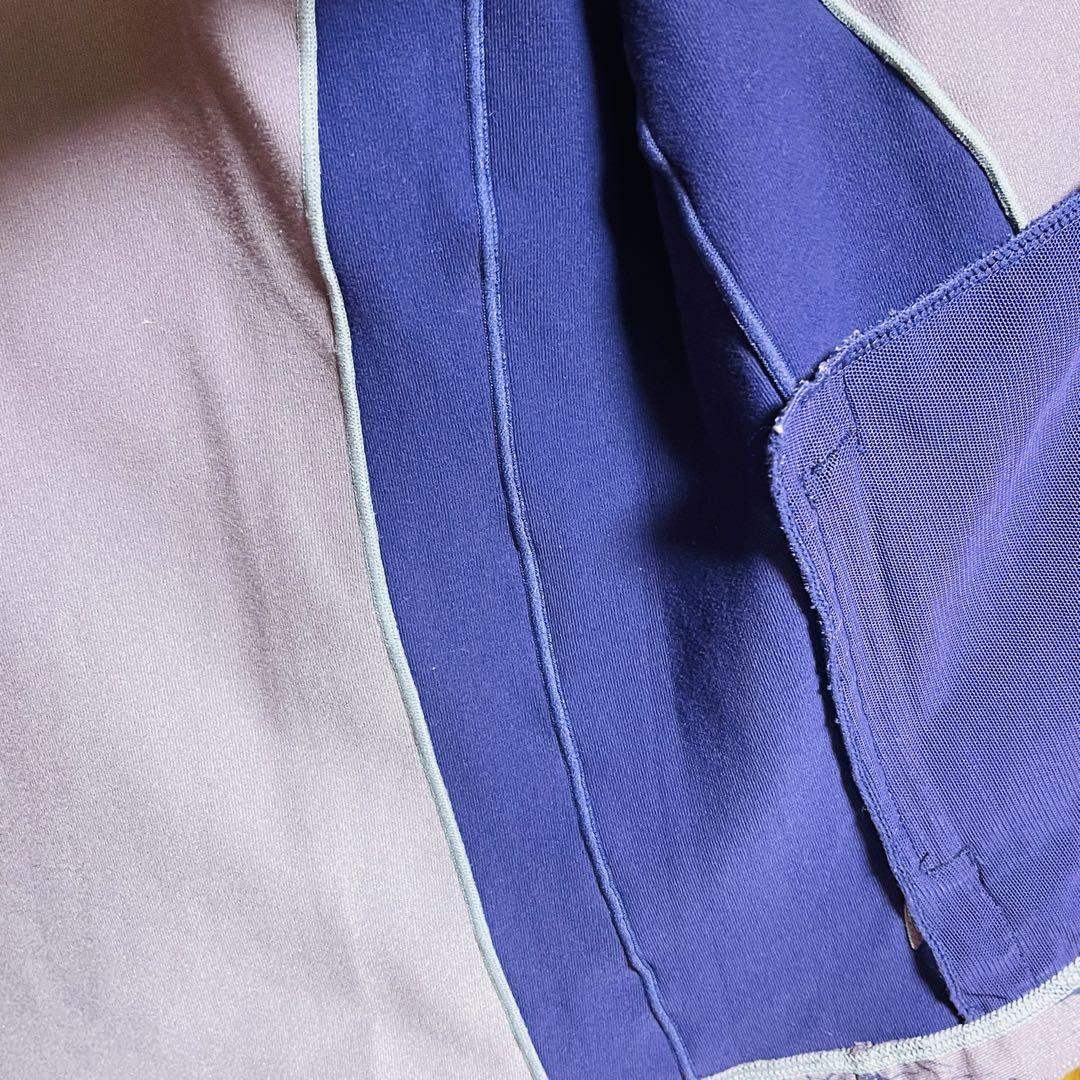 ルルレモン♡ウィメンズ　パープル　孔雀の羽根　ジッパー付きジャケット10(XL)