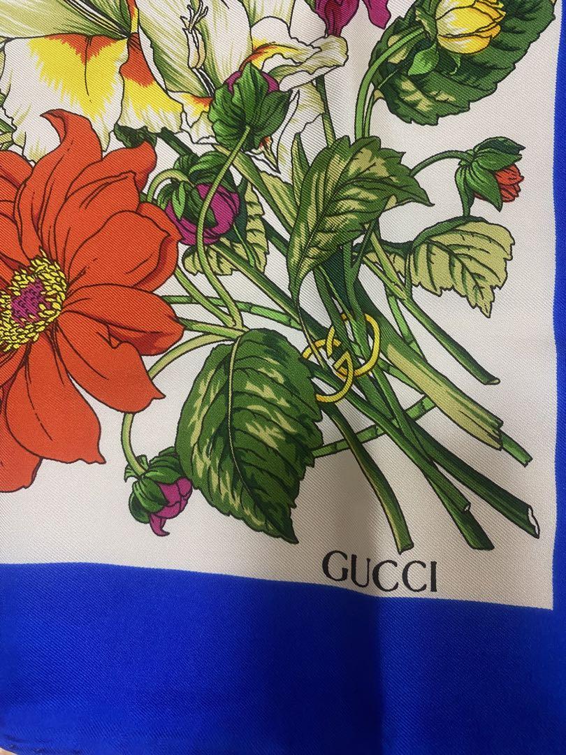 GUCCI 花柄 シルクスカーフ　86*86