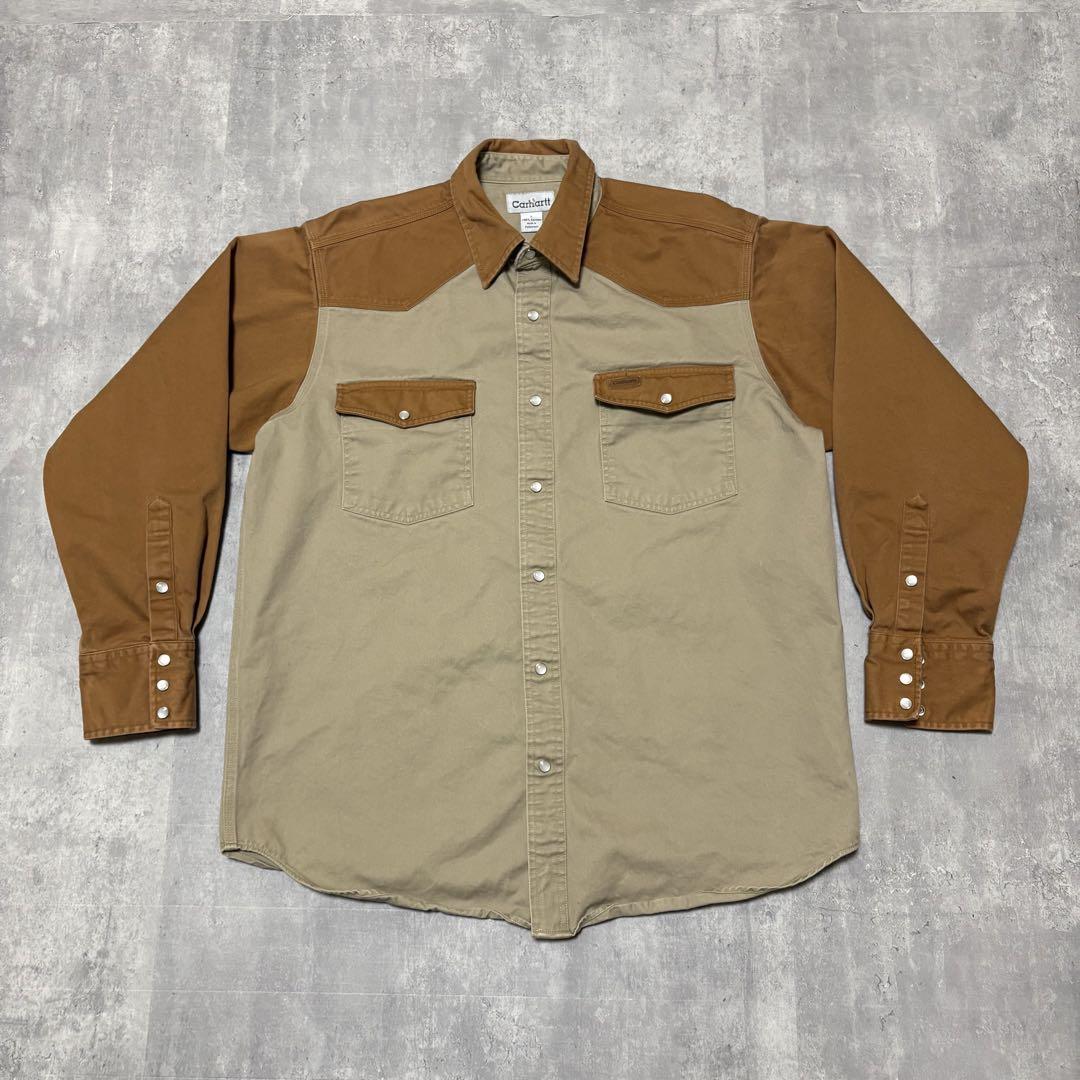 00s carhartt カーハート　ワークシャツ　長袖　コットン　ウエスタン