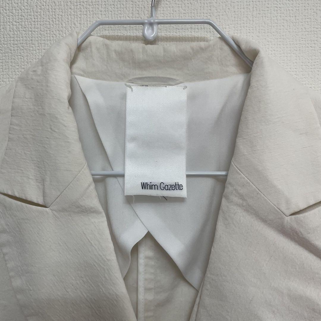 超美品☆【Whim Gazette】リネンストレッチハーフスリーブジャケット