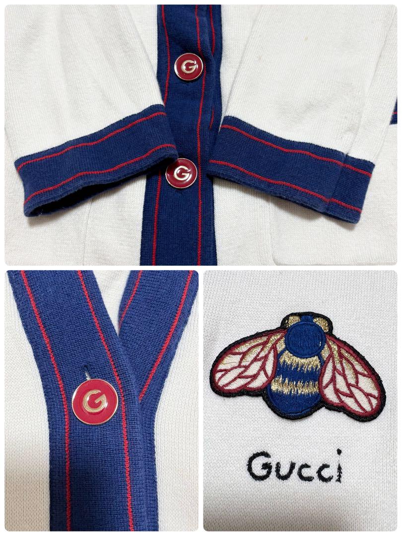 【現行】 GUCCI カーディガン 蜂刺繍 ビーワッペン 長袖 イタリア製 M