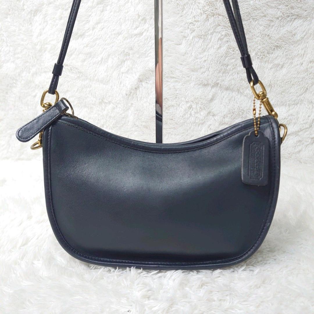 【希少】OLD COACH セミショルダー ハーフムーン 80年代 USA製 黒