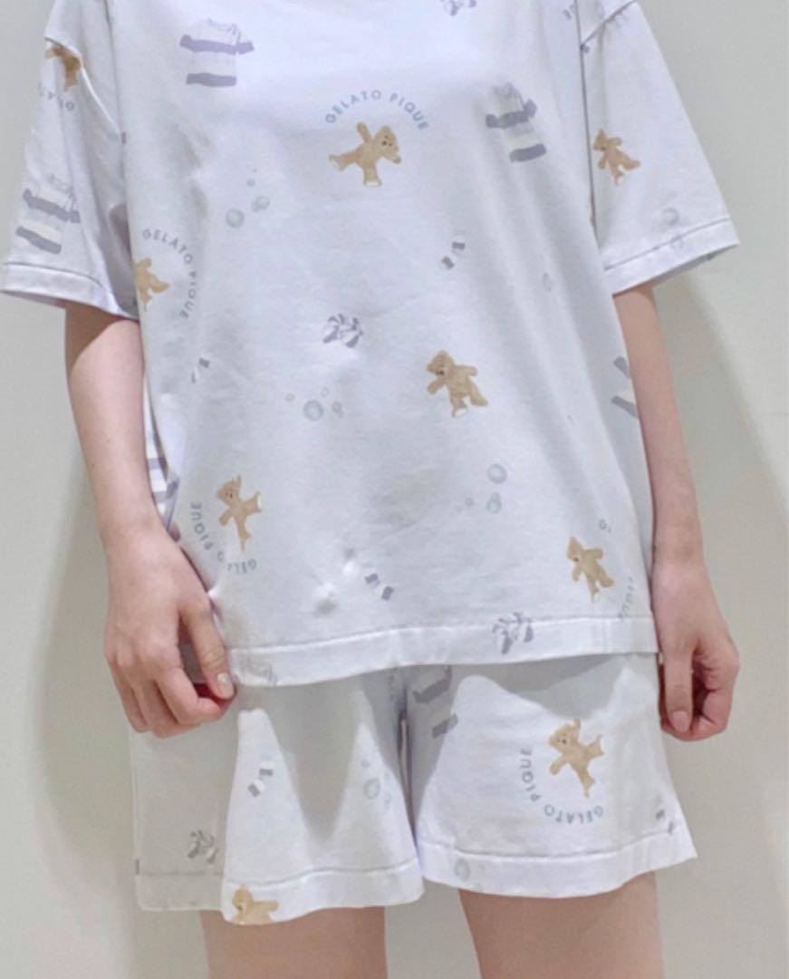 2025年のクリスマス ジェラートピケ ウォッシングベア柄Tシャツ&ショートパンツ ルームウェア・パジャマ