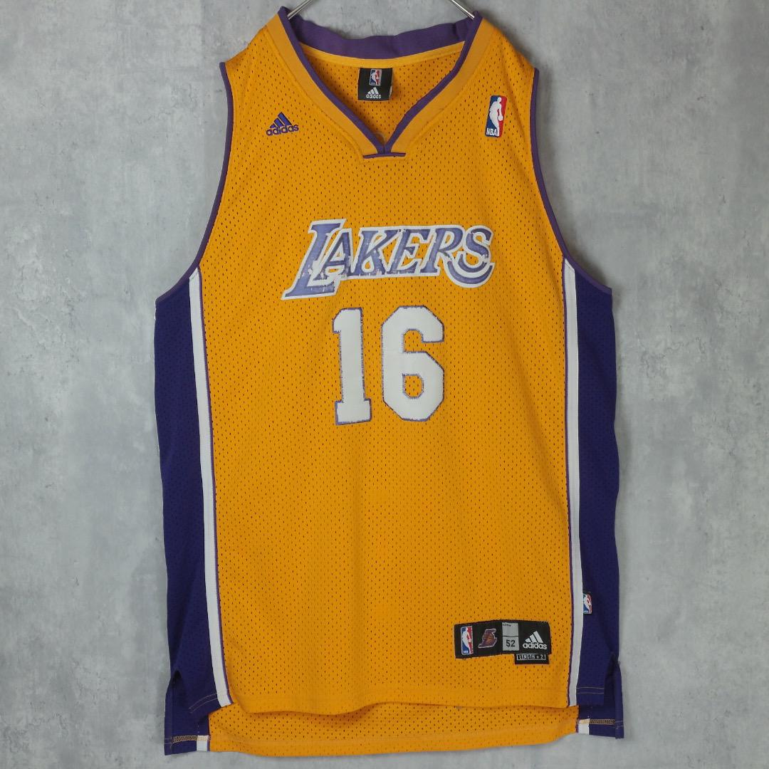 【希少】アディダス ベスト NBA レイカーズ パウ・ガソル ゲームシャツ XL