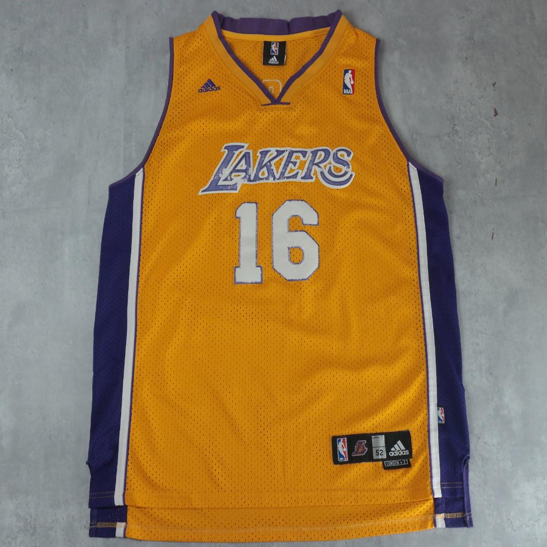 【希少】アディダス ベスト NBA レイカーズ パウ・ガソル ゲームシャツ XL