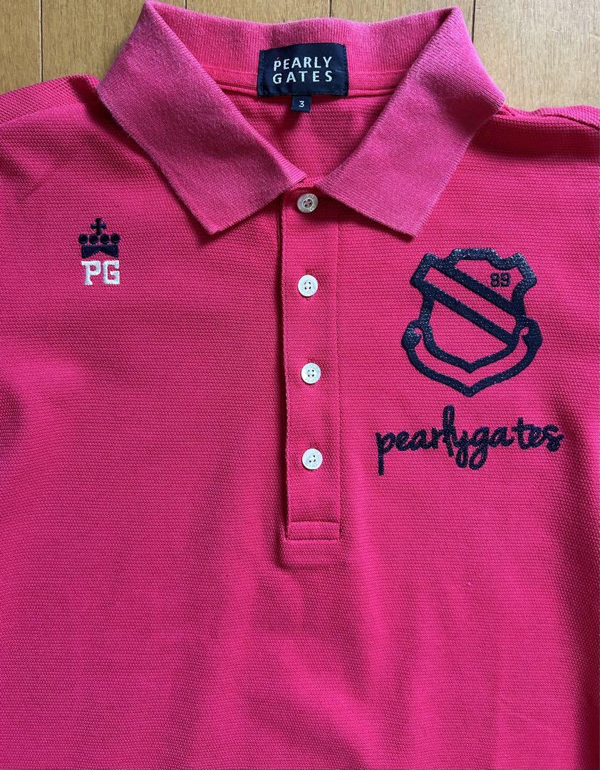 PEARLY GATES 半袖ポロシャツ ホットピンク №ワッペン S〜M