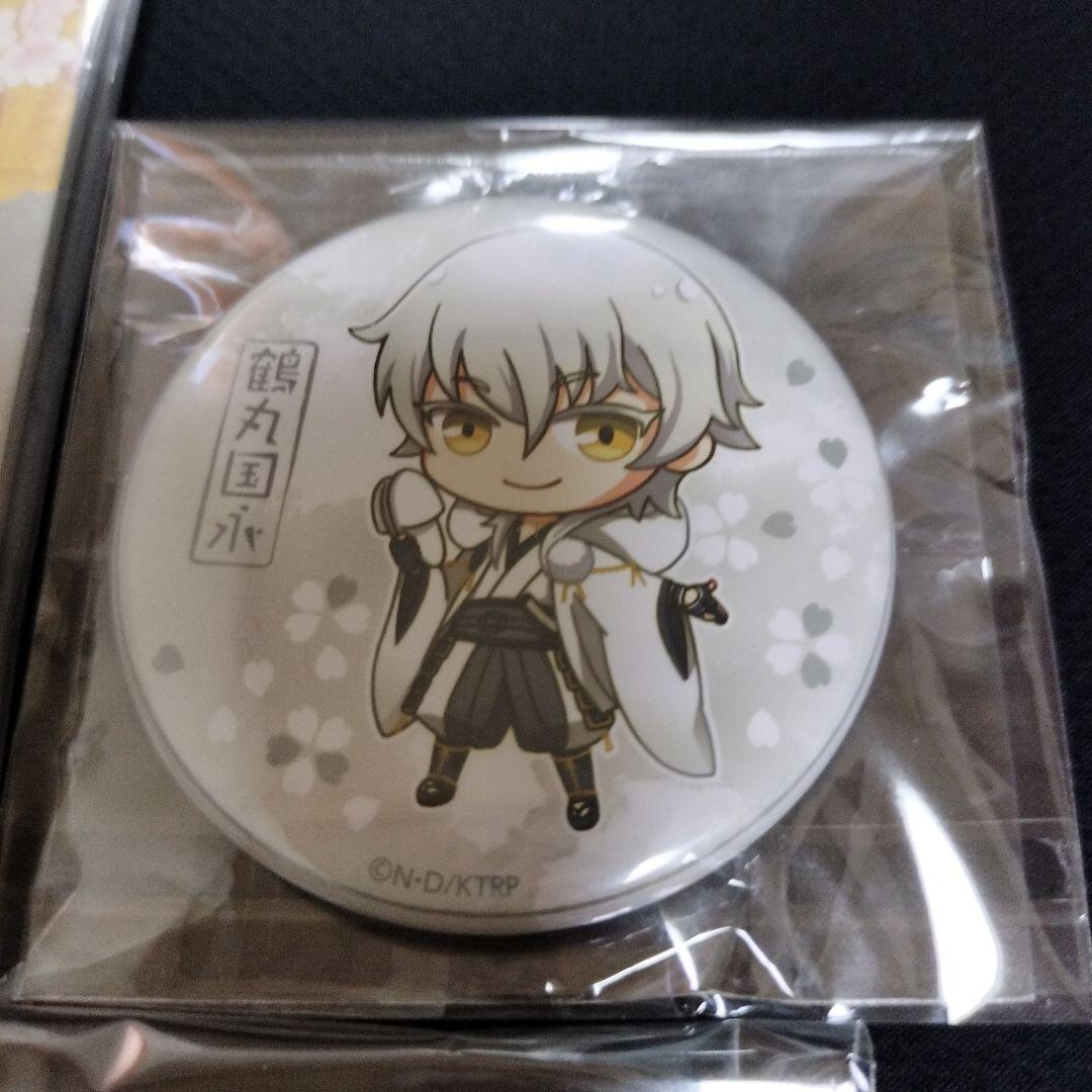 4点セット 鶴丸国永 刀剣乱舞 和風鏡 桜ミラー 繋がるスクエア缶