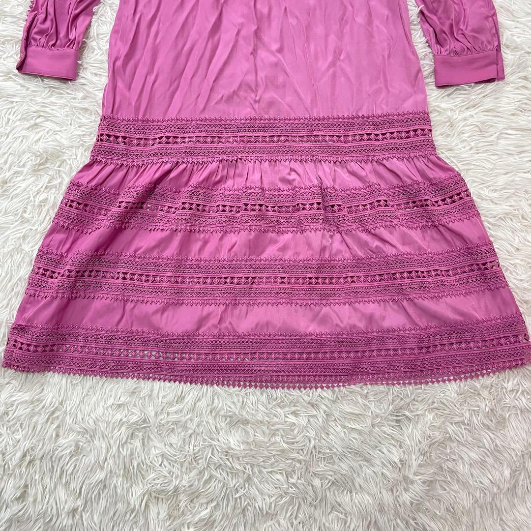 ダイアグラム　レース切替シャツワンピース　ピンク　38 M 2023年製　長袖