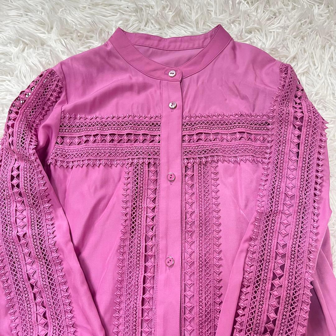 ダイアグラム　レース切替シャツワンピース　ピンク　38 M 2023年製　長袖