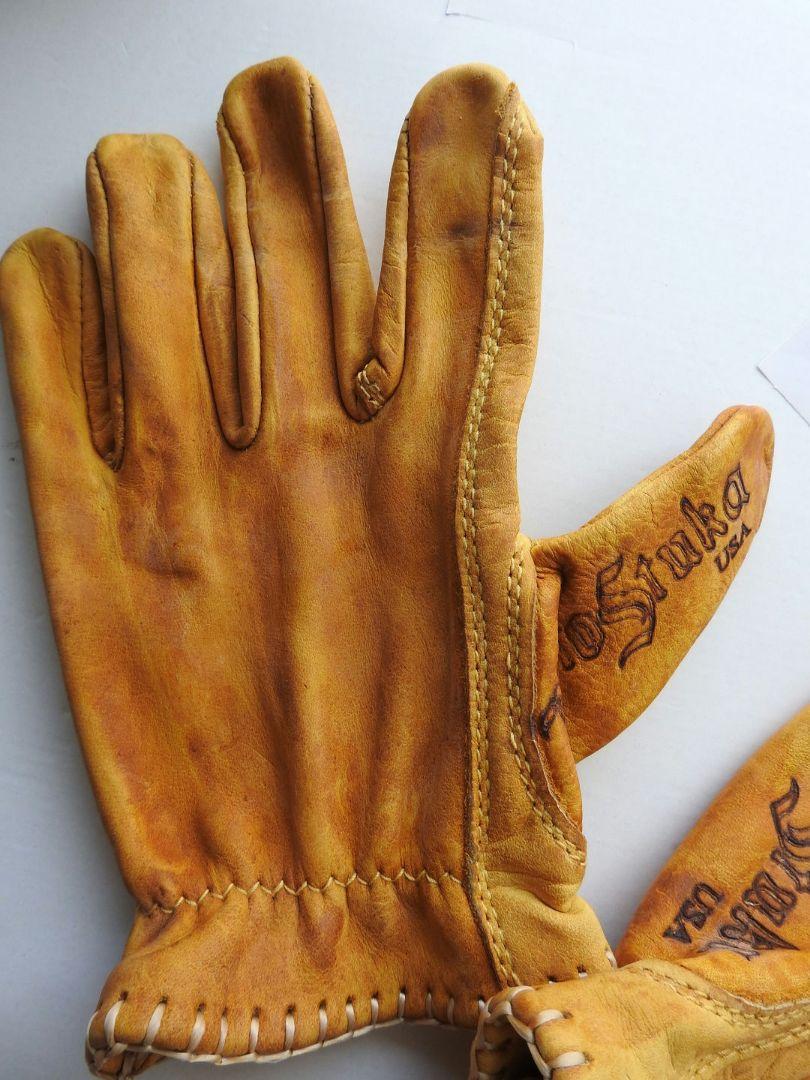 M　MotoStuka Shanks Gloves Bronzeレザーグローブ