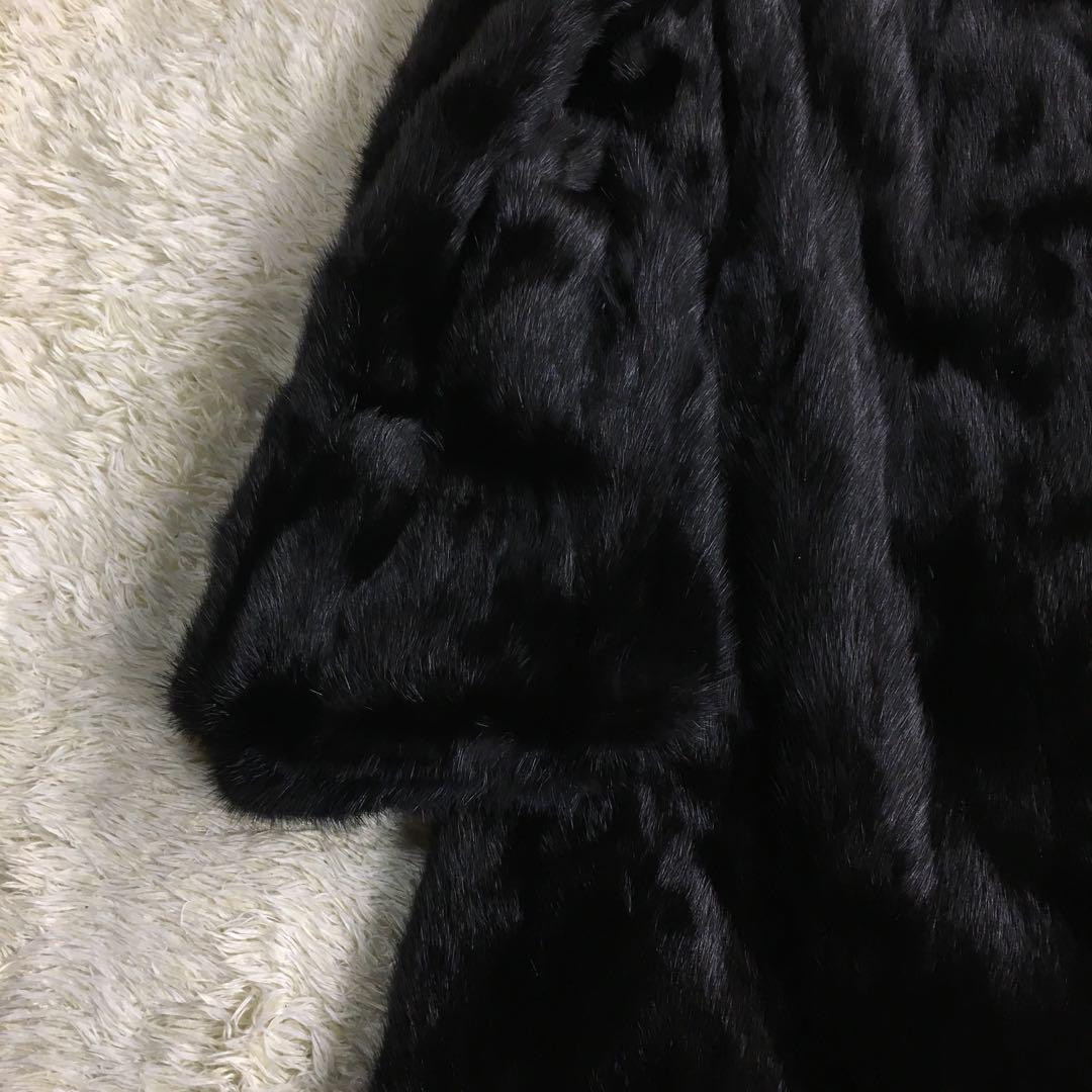 【信頼】 SAGA MINK ブラックファーコート銀タグ ジャケット・アウター