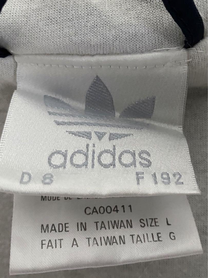 あのちゃん着用90s銀タグadidasナイロンジャケット　紺✖️白　L 男女兼用