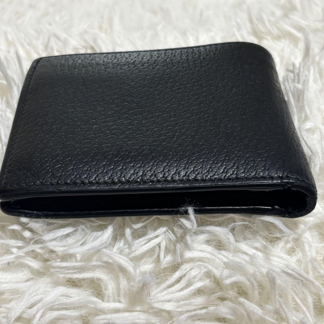 グッチ GUCCI ビー Bee 二つ折り 財布 黒レザー