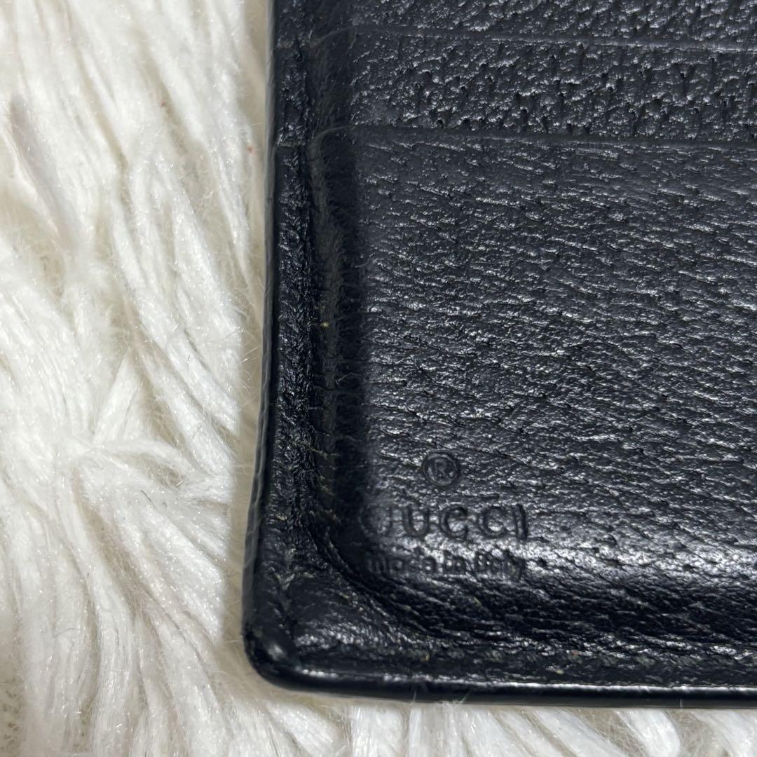 グッチ GUCCI ビー Bee 二つ折り 財布 黒レザー