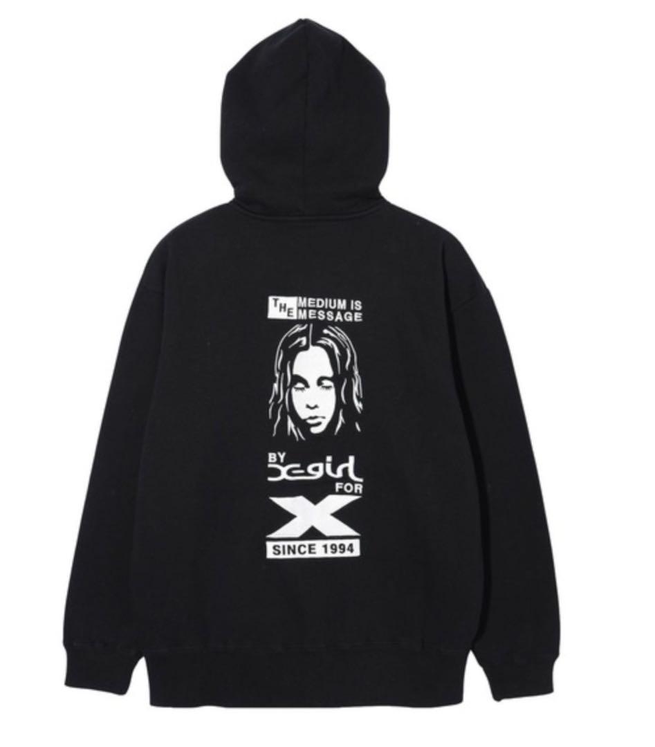 x-girl ブラック ジップアップパーカー M