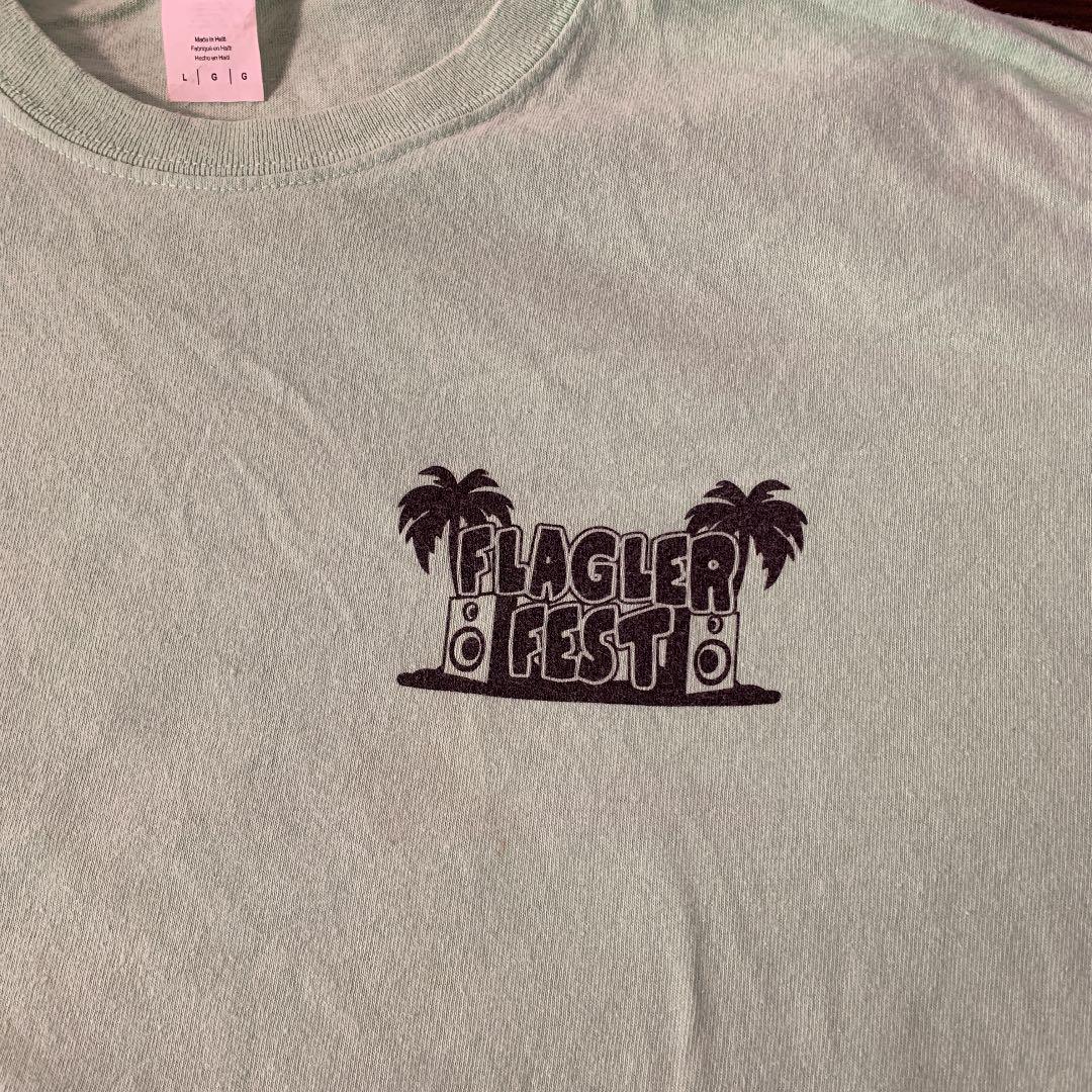 【ヴィンテージ】GILDAN 両面プリント Tシャツ 黄緑古着usedSM35