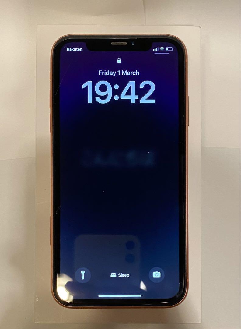 【バッテリー82%】iPhone XR Coral 64 GB SIMフリー