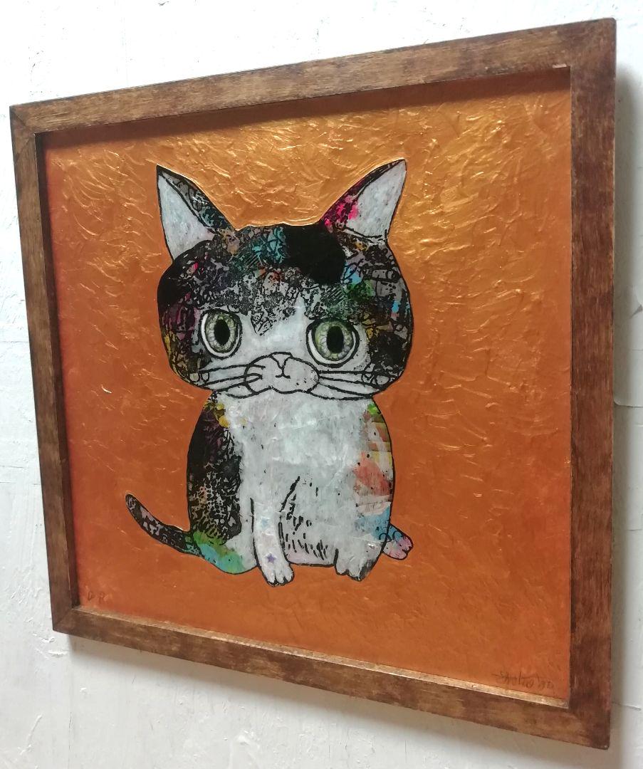 額付き銅版画応用絵画3 title センチメンタル猫 - rehda.com 額付き銅版画応用絵画3 title センチメンタル猫 - rehda.com