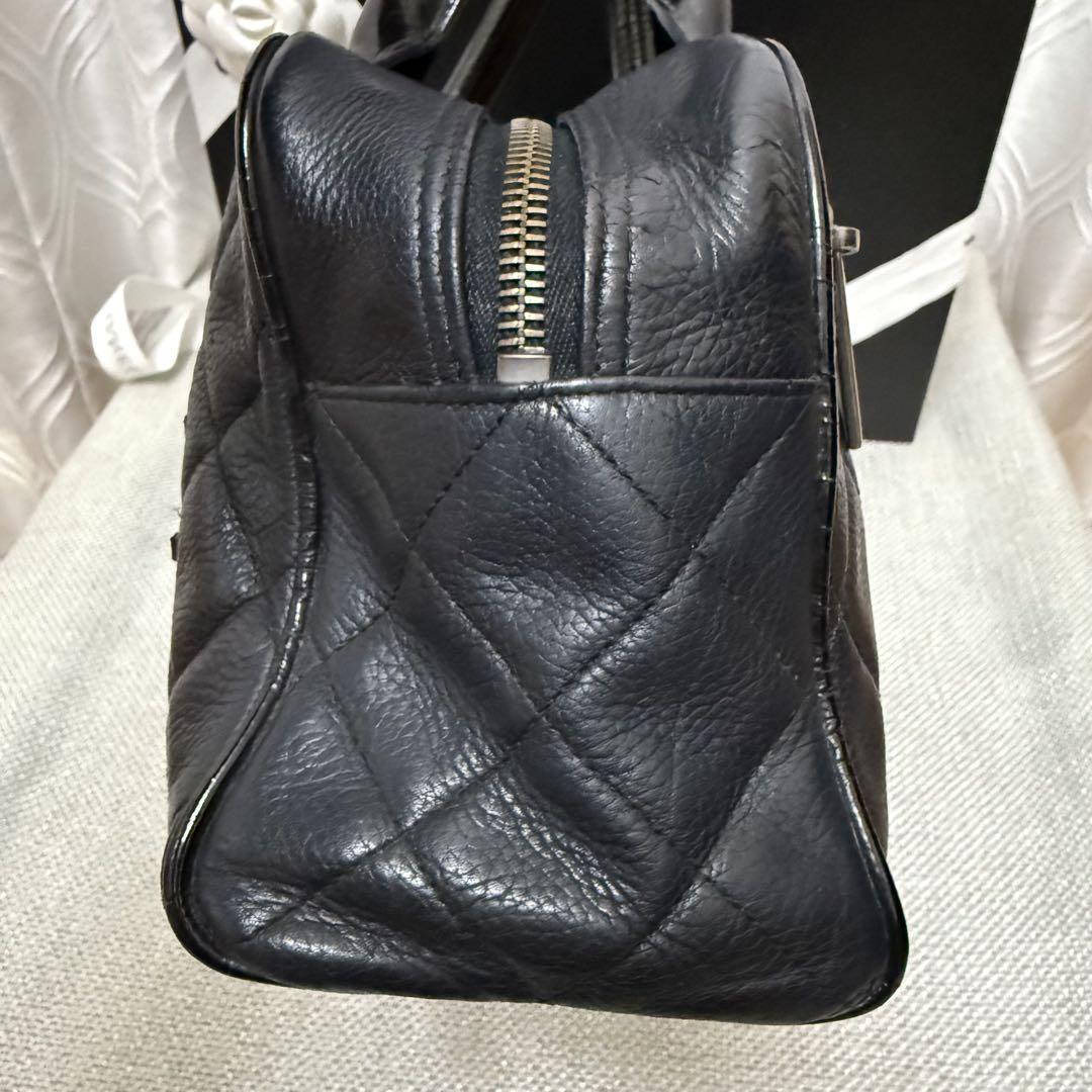 CHANEL マトラッセ ミニボストン ハンドバッグ キャビアスキン ブラック