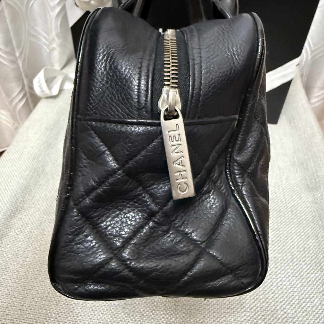 CHANEL マトラッセ ミニボストン ハンドバッグ キャビアスキン ブラック
