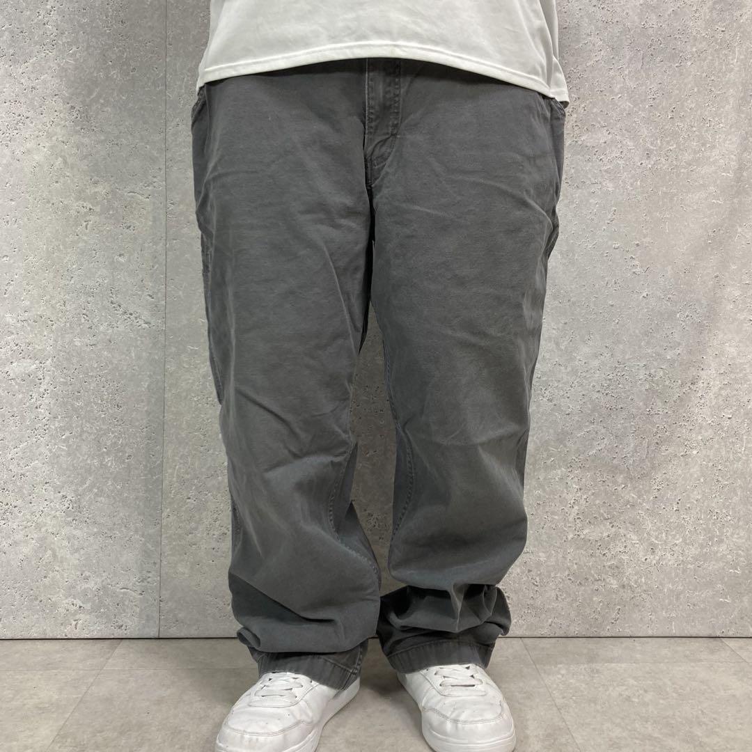 ３枚カーハート　ワークパンツ　グレー　ビックサイズ　W40 L32