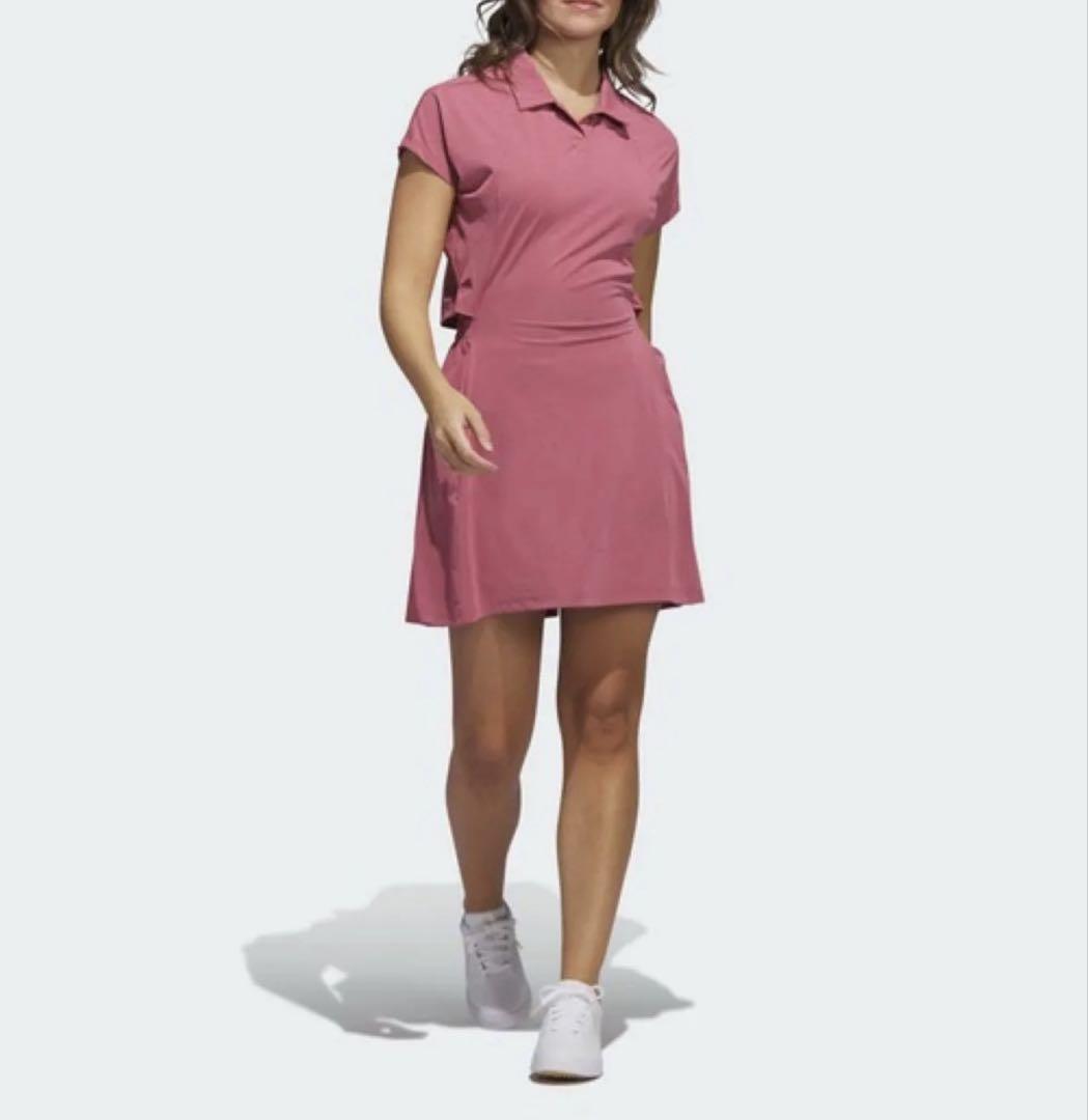 ピンクバックオープン半袖ワンピース adidas golf アディダス M