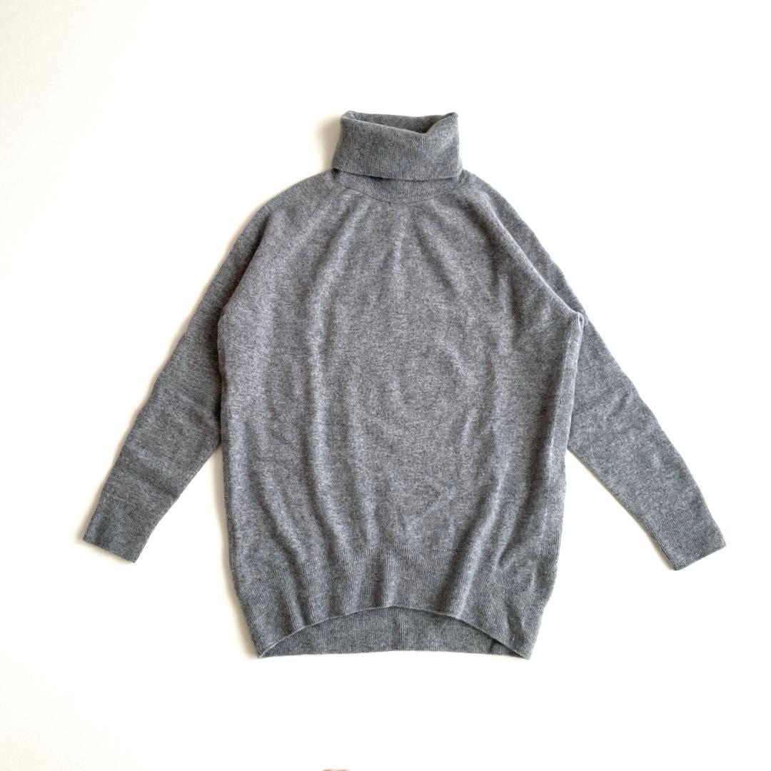 Deuxieme Classe ウール タートルニット グレー 0558 SIZE Deuxieme Classe