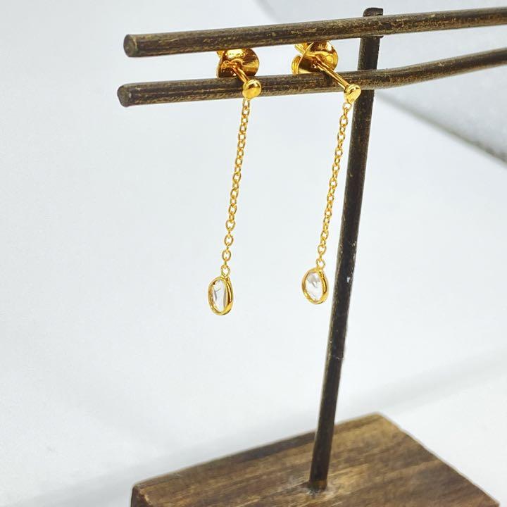 新品）揺れて輝くスライスダイヤモンド（POLKI）ピアス