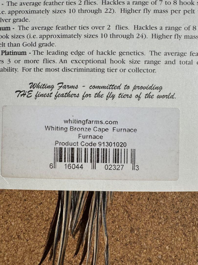 Whiting Bronze Capeファーナスホワイティングハックル