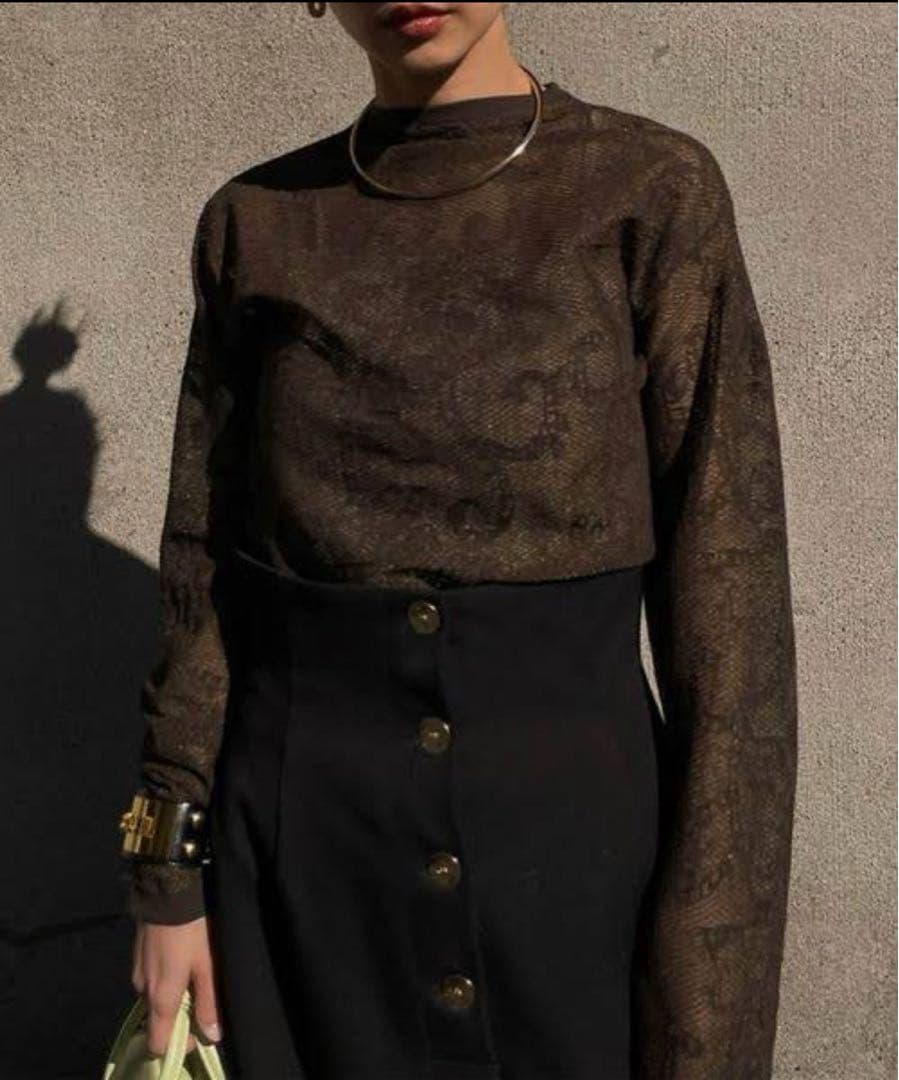 ameri 新品　SHEER JACQUARD KNIT TOP