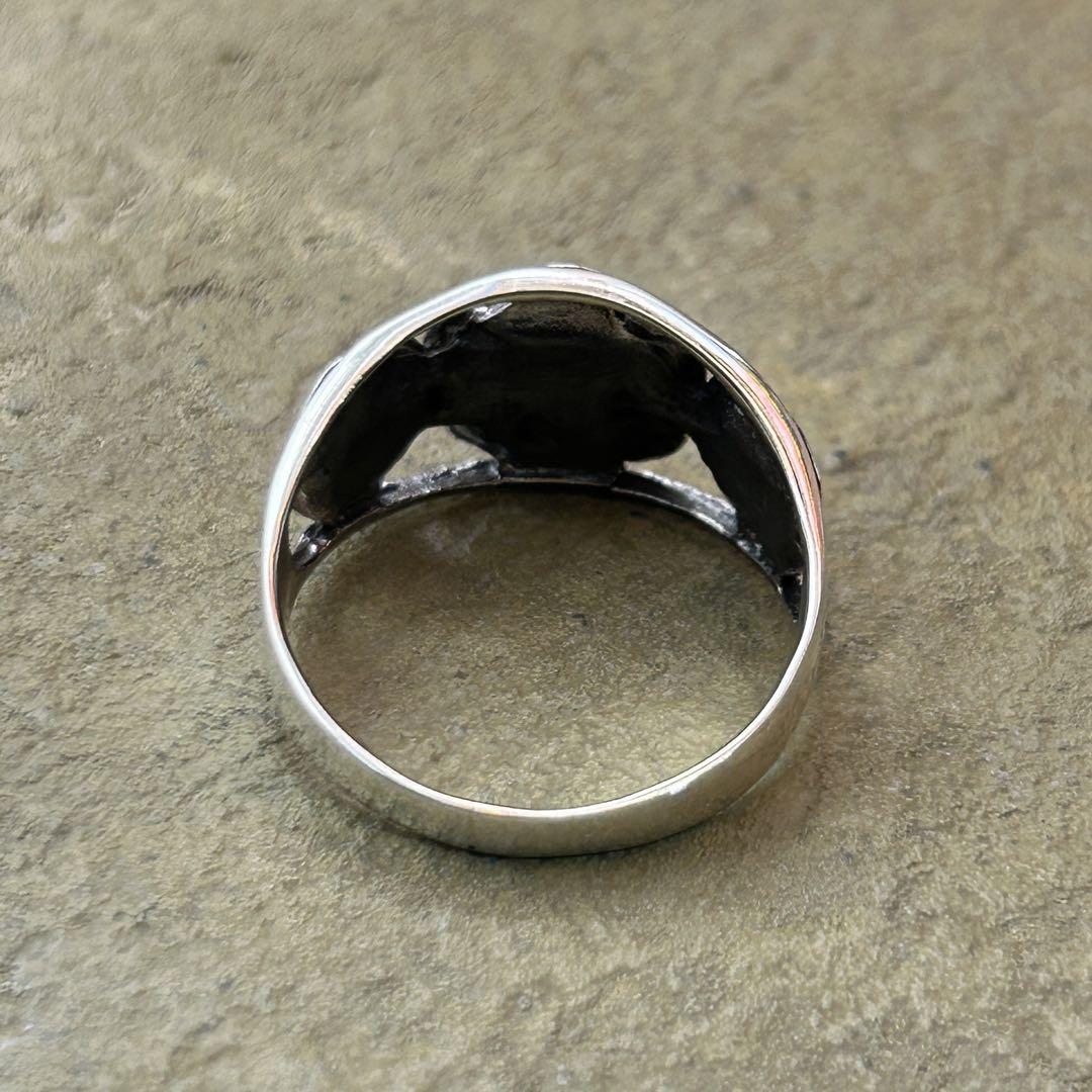 シルバー925 Sterling 透かし薔薇リング/軽研磨仕上げ/21号