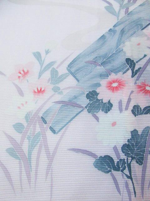 未着用！絹絽＊淡い撫子色＊夏模様＊紋無し＊夏物＊訪問着＊１６６ｃｍ＊裄６６