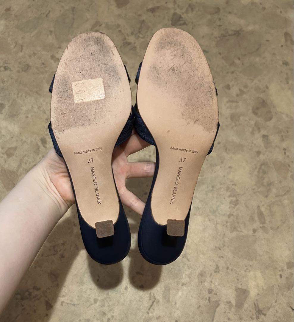 MANOLO BLAHNIK ネイビー ミュール※断捨離中値下げ可 中古・古着通販】Manolo Blahnik (マノロブラニク) ミュール