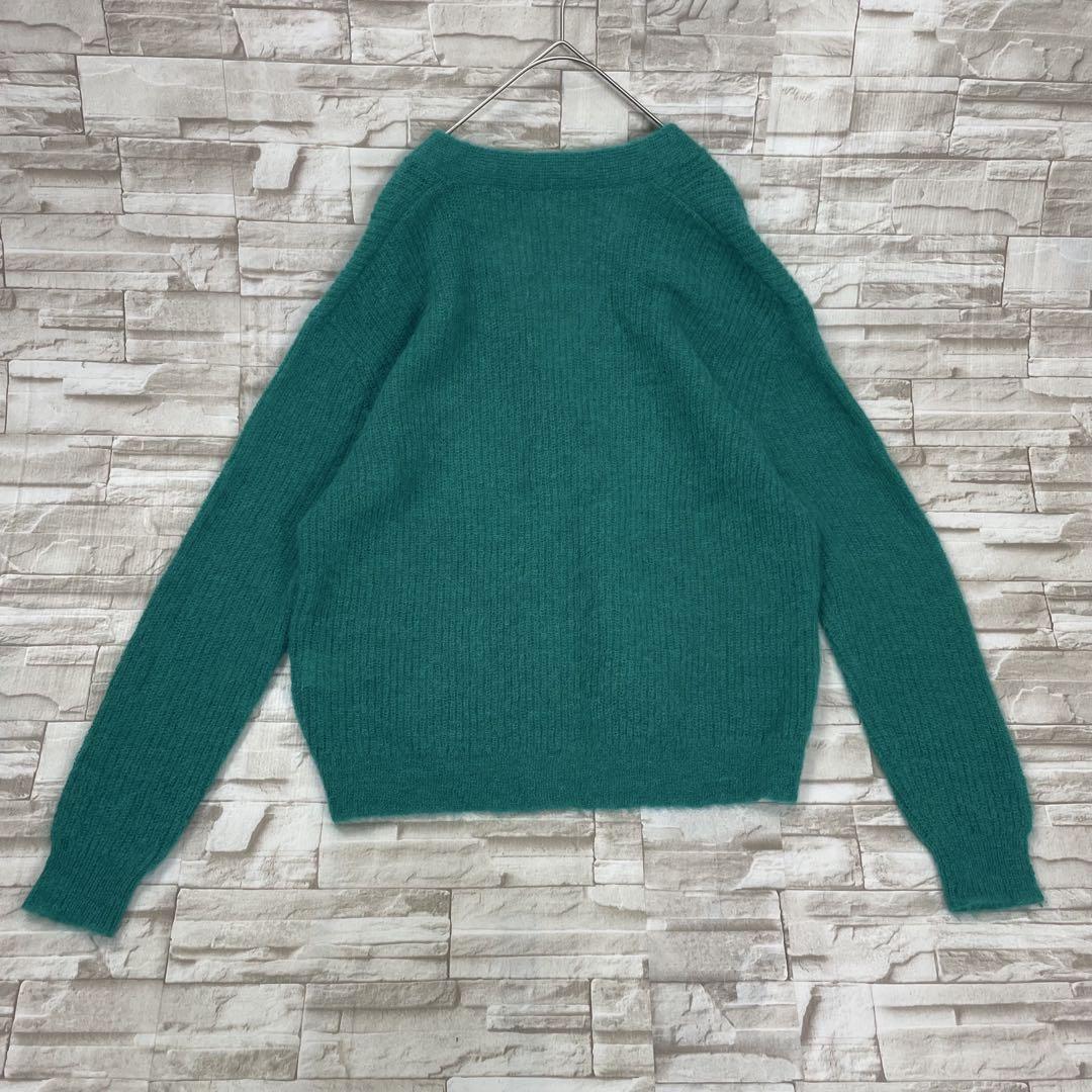 極美品】デミリー☆Vネックニット カーディガン グリーン XS