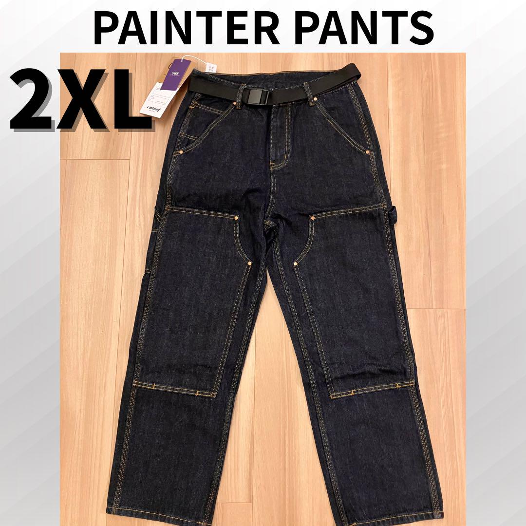 ペインターパンツ　ワークパンツ　デニム　ジーンズ　ダブルニーパンツ　2XL