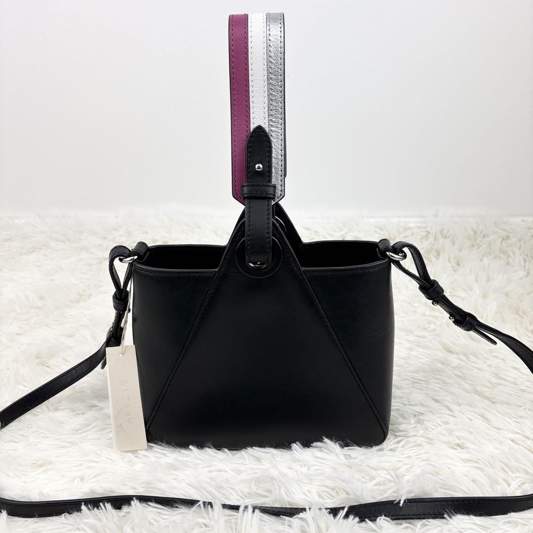 新品✨SAZABY サザビー 本革 レザー 2WAY ショルダー バッグ 黒 - メルカリ
