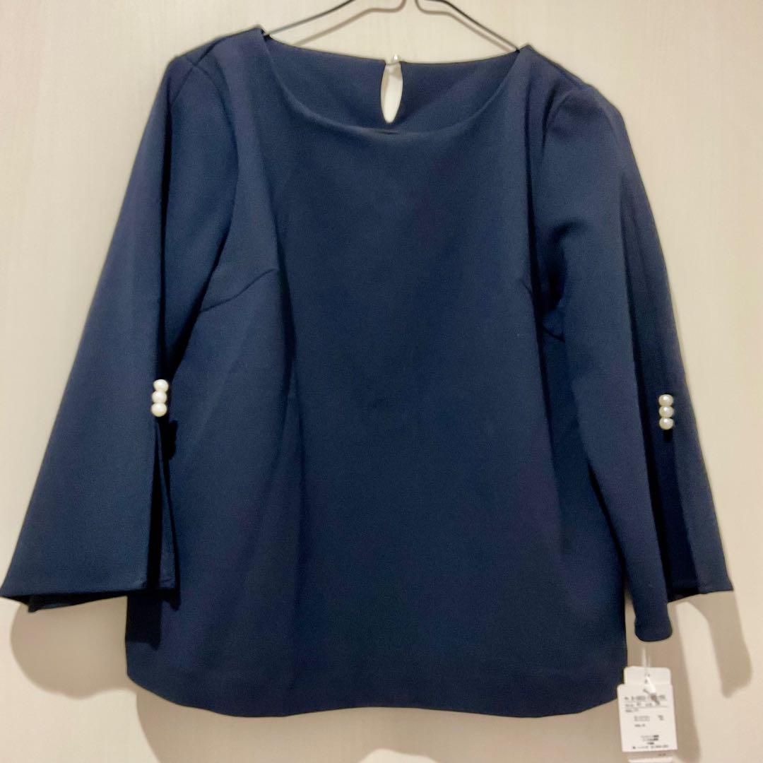 【新品】NOLLEY'S light ブラウス サイズ38 紺 ノーリーズライト