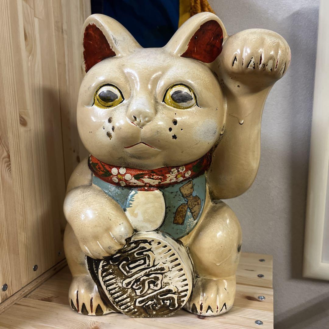要説明文必見　100年以上前　招き猫　アンティーク ヴィンテージ　現状渡し