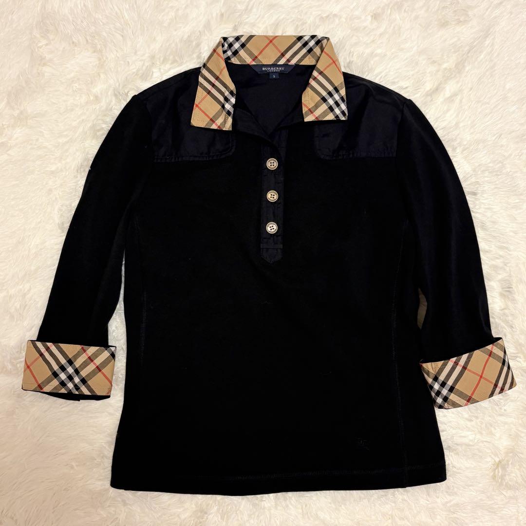 BURBERRY LONDON ノバチェック柄 長袖 ジップ ニットパーカー 黒 BURBERRY - BURBERRY LONDON バーバリーロンドン ノバチェック