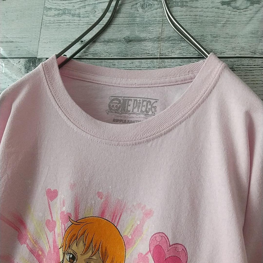 希少デザイン☆ワンピース ナミ ビッグプリント ロンT XL ピンク 希少デザイン☆ワンピース ナミ ビッグプリント ロンT XL ピンク