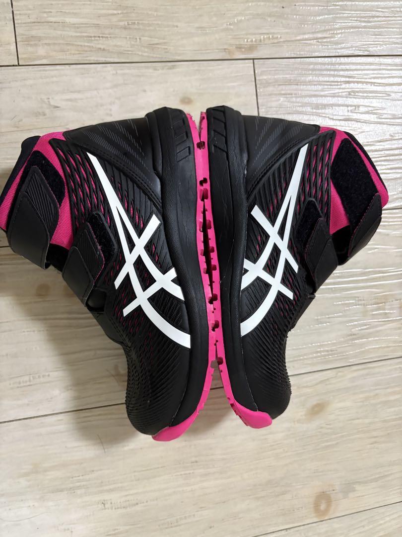 asics 安全靴 ブラック/ピンク ベルクロ