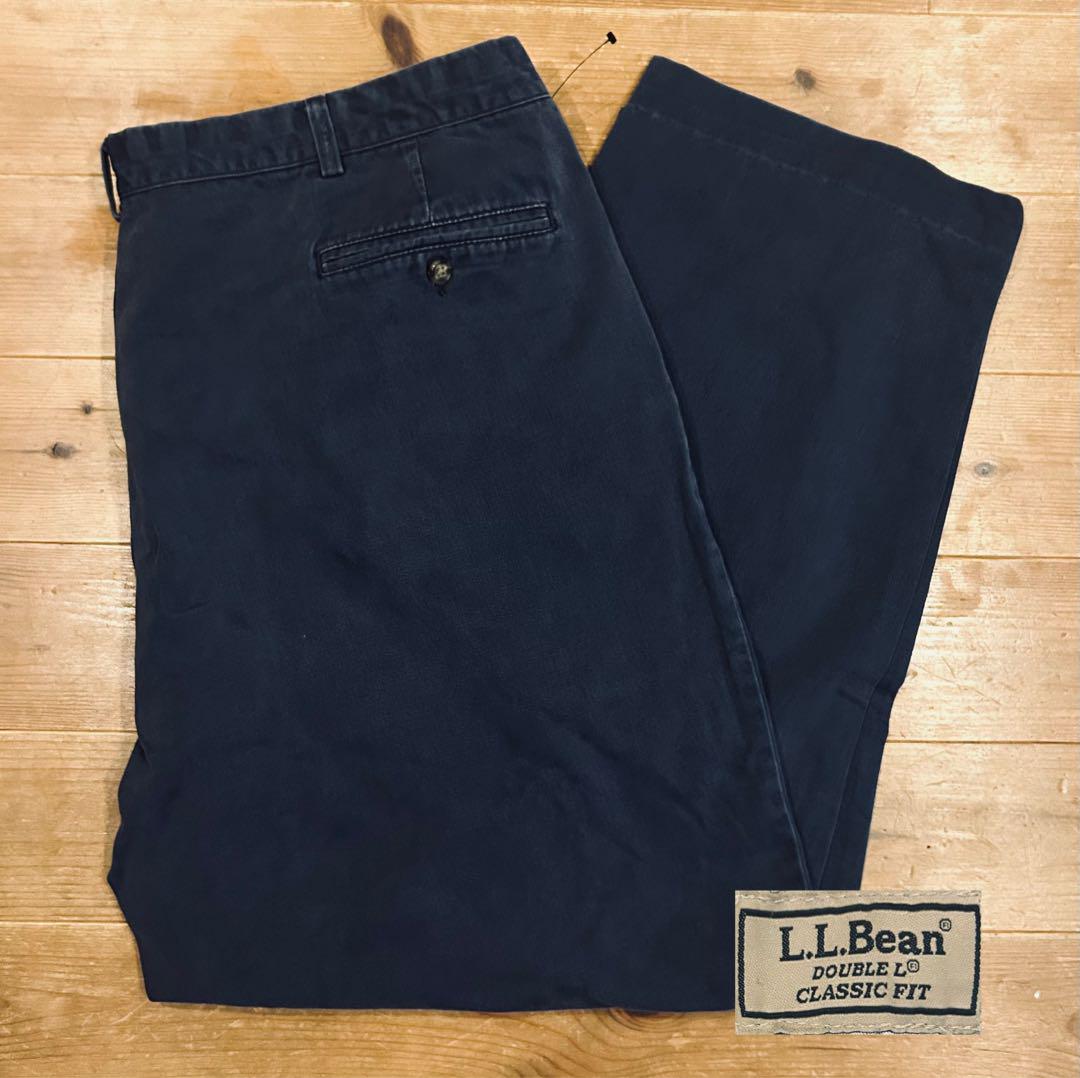 チノパン 古着 90s L.L.Bean エルエルビーン 44 クラシック 紺