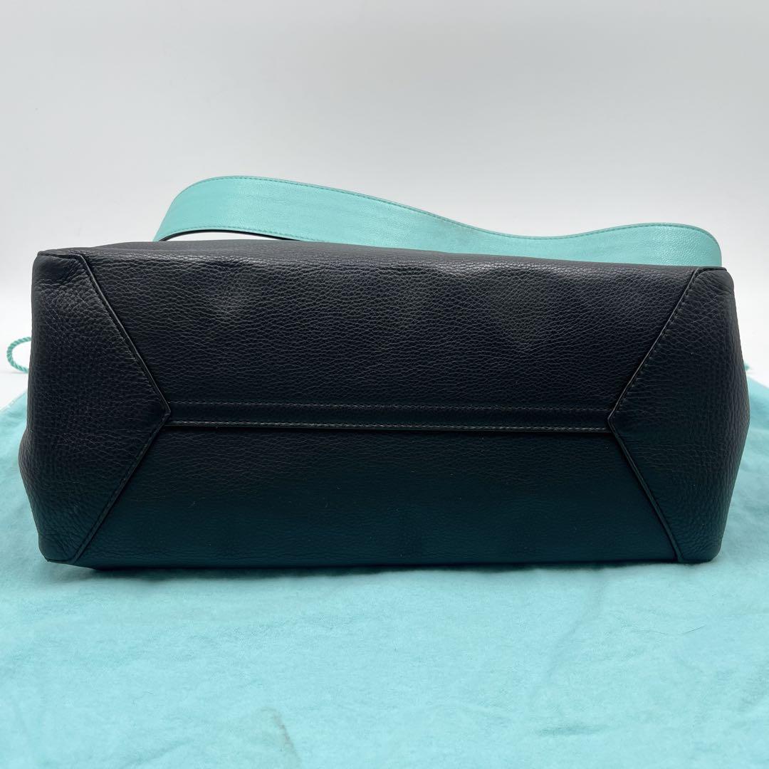 極美品✨ティファニー トートバッグ ショルダー 2way A4収納 レザー 黒