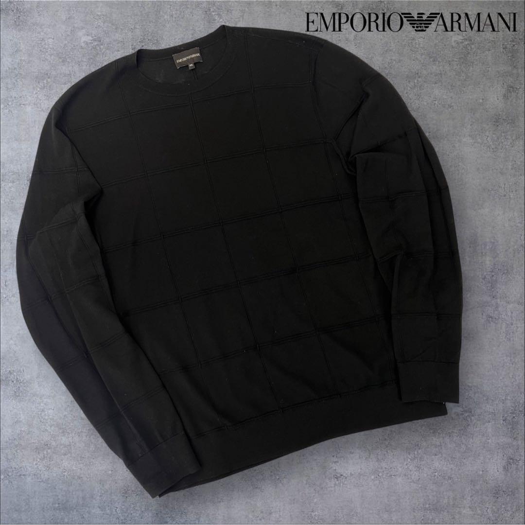 【極美品】EMPORIO ARMANI ニット セーター イタリア製 極美品 EMPORIO ARMANI ハイゲージニット セーター サイズ2XL